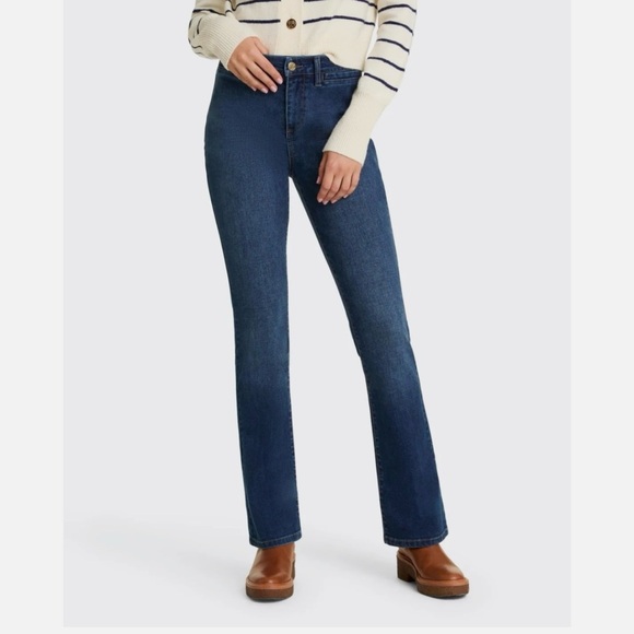 NWT Draper James Welt Pocket Bootcut Denim Jeans Dark Wash - Picture 1 of 2